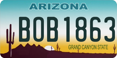 AZ license plate BOB1863