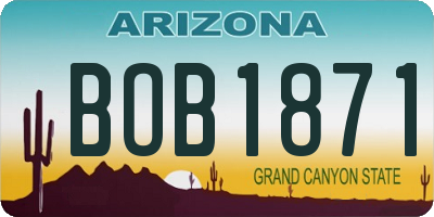 AZ license plate BOB1871