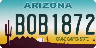 AZ license plate BOB1872
