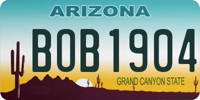 AZ license plate BOB1904