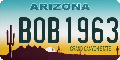 AZ license plate BOB1963