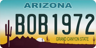 AZ license plate BOB1972