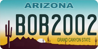 AZ license plate BOB2002