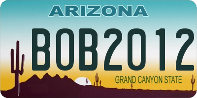 AZ license plate BOB2012
