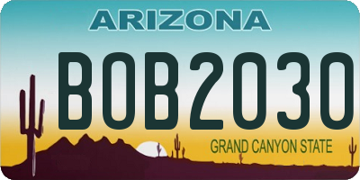 AZ license plate BOB2030