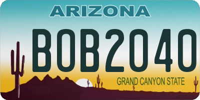 AZ license plate BOB2040