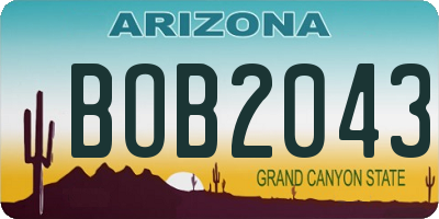 AZ license plate BOB2043