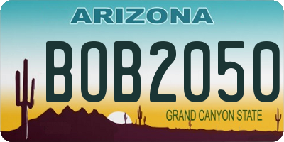 AZ license plate BOB2050