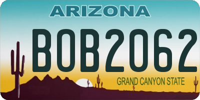 AZ license plate BOB2062