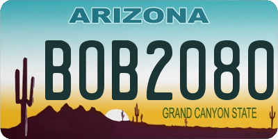 AZ license plate BOB2080