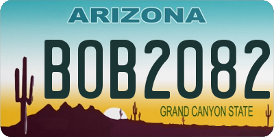 AZ license plate BOB2082