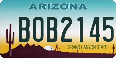 AZ license plate BOB2145