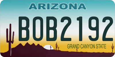 AZ license plate BOB2192