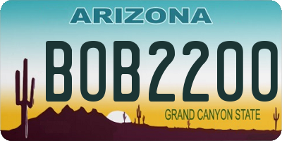 AZ license plate BOB2200