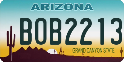 AZ license plate BOB2213