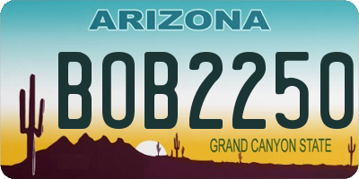 AZ license plate BOB2250