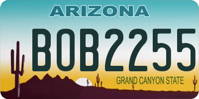 AZ license plate BOB2255