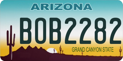 AZ license plate BOB2282