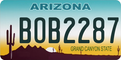 AZ license plate BOB2287