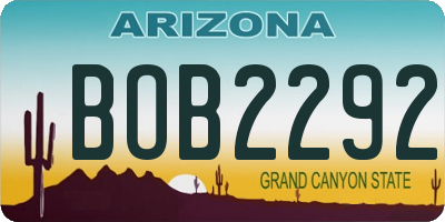 AZ license plate BOB2292