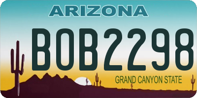 AZ license plate BOB2298