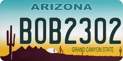 AZ license plate BOB2302
