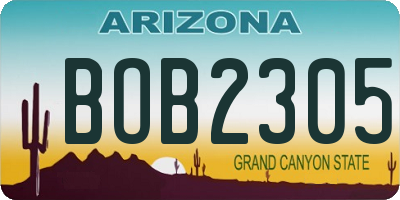 AZ license plate BOB2305