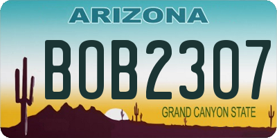 AZ license plate BOB2307