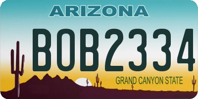 AZ license plate BOB2334