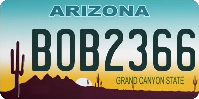 AZ license plate BOB2366