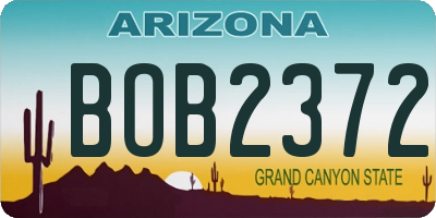 AZ license plate BOB2372