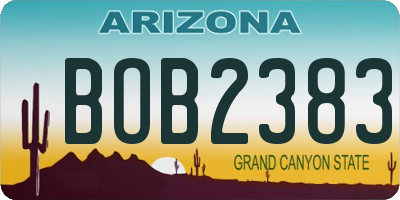 AZ license plate BOB2383