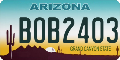 AZ license plate BOB2403