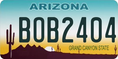 AZ license plate BOB2404