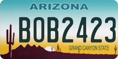 AZ license plate BOB2423