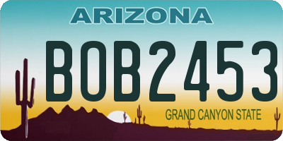AZ license plate BOB2453