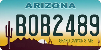 AZ license plate BOB2489