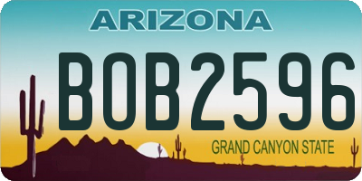 AZ license plate BOB2596