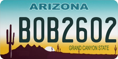 AZ license plate BOB2602