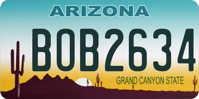 AZ license plate BOB2634