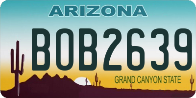 AZ license plate BOB2639