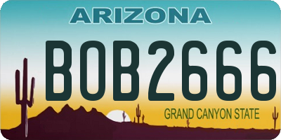 AZ license plate BOB2666