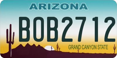 AZ license plate BOB2712