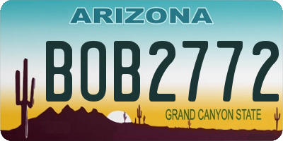 AZ license plate BOB2772