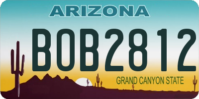 AZ license plate BOB2812