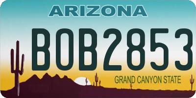 AZ license plate BOB2853