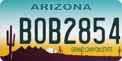 AZ license plate BOB2854