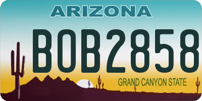 AZ license plate BOB2858