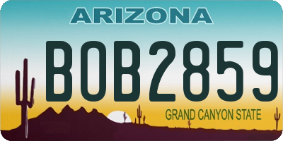 AZ license plate BOB2859