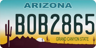 AZ license plate BOB2865